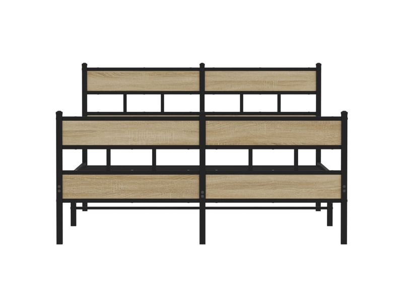  Lit double- lit adulte -  cadre de lit en métal sans matelas chêne sonoma 140x200 cm  - Conforama C