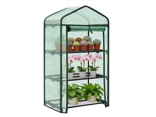 Serre 69x49x125 cm porte enroulable métal vert