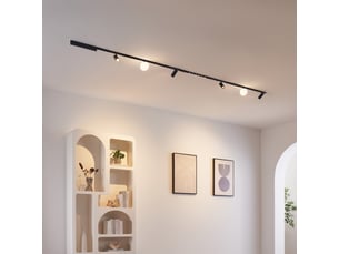 Rail magnétique 3 m noir 1 profilé 4 spots et 2 boules en verre 32w led - lyne