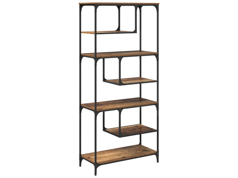  Bibliothèque 6 niveaux, armoire à livres 81 x 36 x 176 cm bois d'ingénierie shl2075  - Conforama A