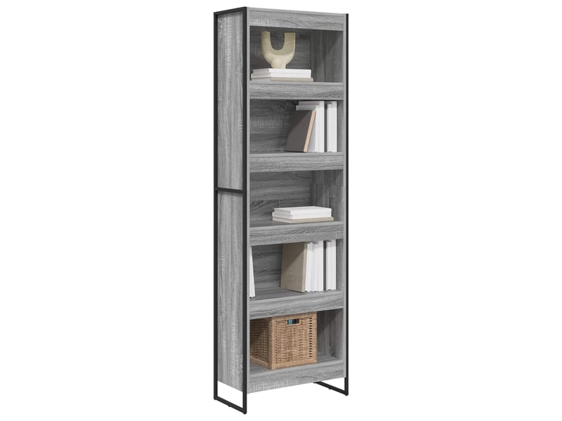 Bibliothèque, armoire à livres 60 x 30 x 189,5 cm bois d'ingénierie gris sonoma - Conforama C