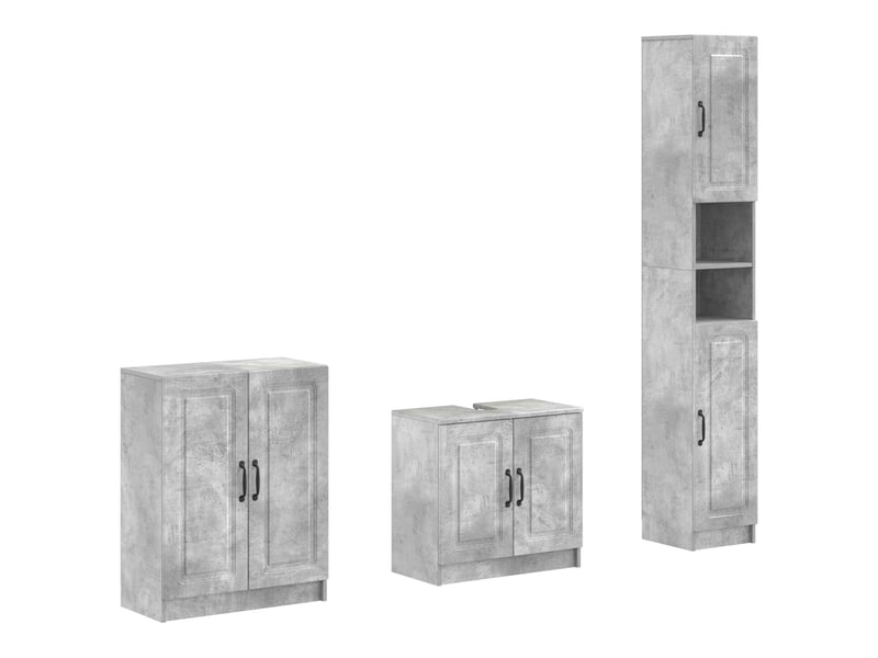  Ensemble de meuble de salle de bain 3 pièces utrecht gris béton cf63516  - Conforama A