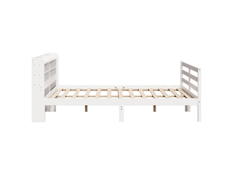 Lit double- lit adulte - cadre de lit avec tête de lit sans matelas blanc 200x200 cm - Conforama D