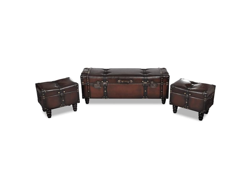  Ensemble de bancs de rangement 3 pcs marron  - Conforama B