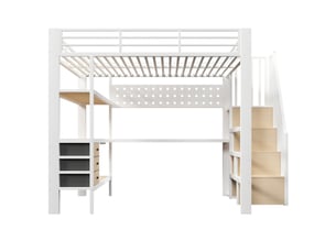 Lit mezzanine 140x200 cm <strong>ZOVIRA</strong>  <strong></strong> coloris blanc