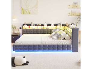 Lit 2 places 140x200 cm STILVORA   coloris gris