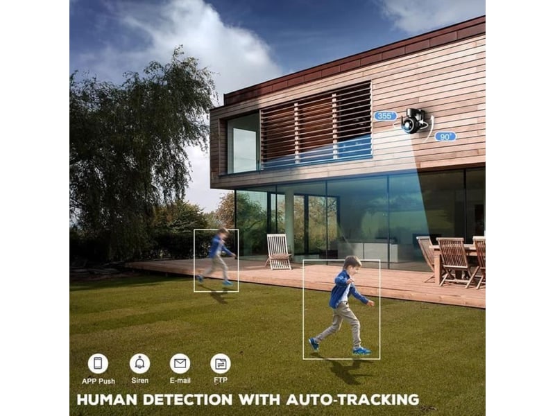  Caméra de surveillance wifi extérieur 5mp zoom optique 5x vision nocturne couleur  - Conforama D