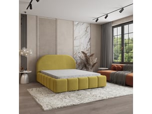 Lit coffre 140x200 cm MASSENO   coloris jaune