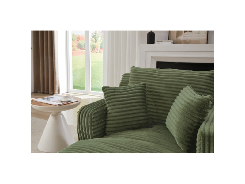  Chaise-longue velours côtelé moderne – convertible et relax, sans montage | salon, bureau, appartement  - Conforama E