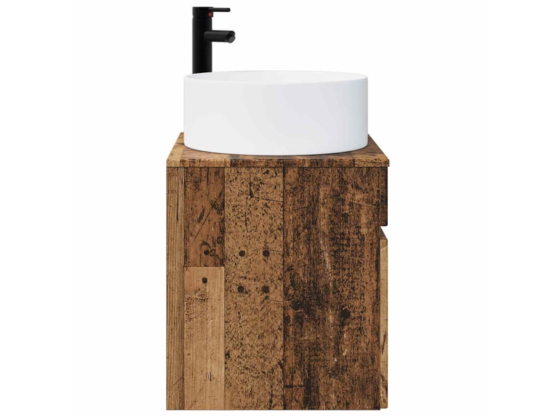 Meuble de lavabo mural, rangement salle de bain bois ancien 49x44.5x65.5 cm - Conforama C