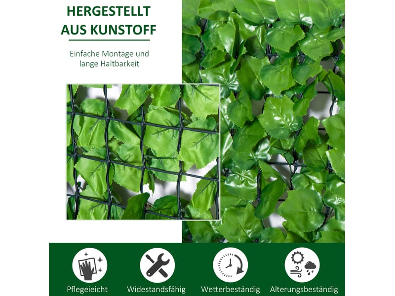 Brise-vue végétal artificiel 300 x 150 cm – vert clair – occultation partielle pour balcon, terrasse et jardin - Conforama D