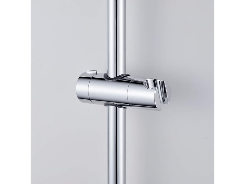  Support de pomme de douche de salle de bain, pince de douchette réglable, chromé  - Conforama E