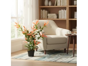 Plante artificielle feuillage 45 x 45 x 90 cm – rouge et vert – 300 feuilles, branches ajustables et pot lesté