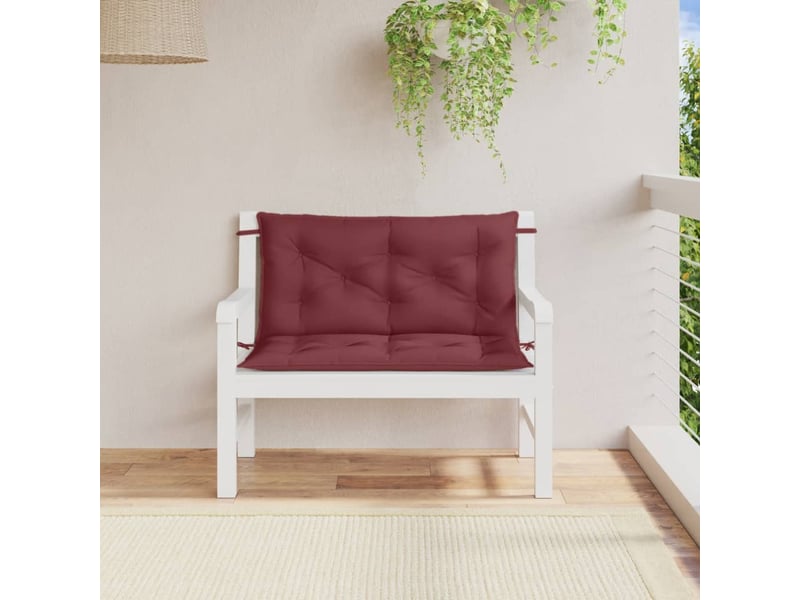  Lot de 2 coussins de banc de jardin, coussins d'assise rouge bordeaux mélangé cf58686  - Conforama C