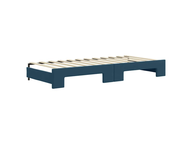  Lit simple- lit adulte -  lit de jour avec gigogne sans matelas bleu 90x200 cm  - Conforama D
