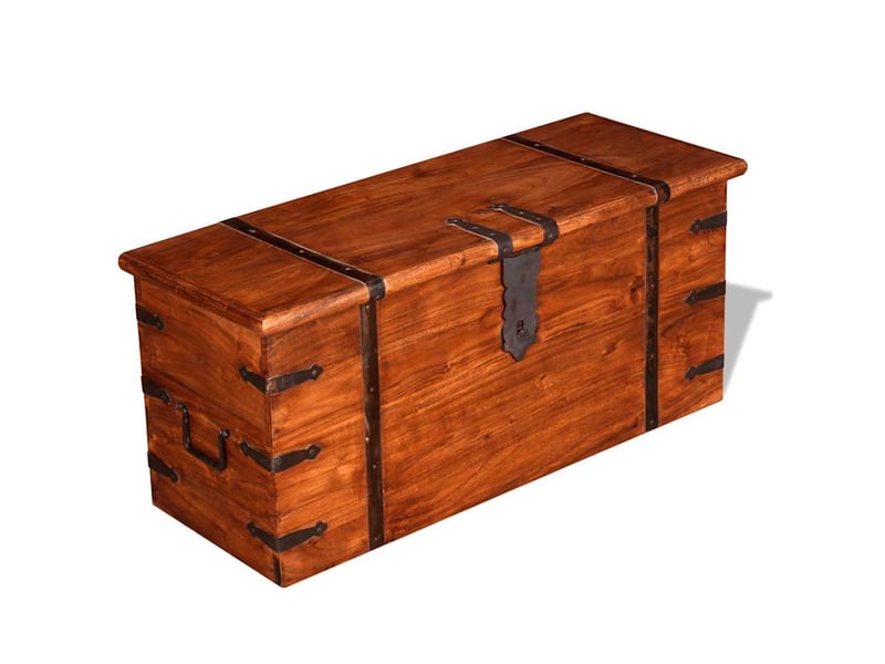  Ensemble de deux coffres de rangement bois massif  - Conforama C