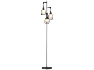 Lampadaire style industriel 40 w max. 3 abat-jours en métal filaire luminosité réglable - noir - ampoule e27