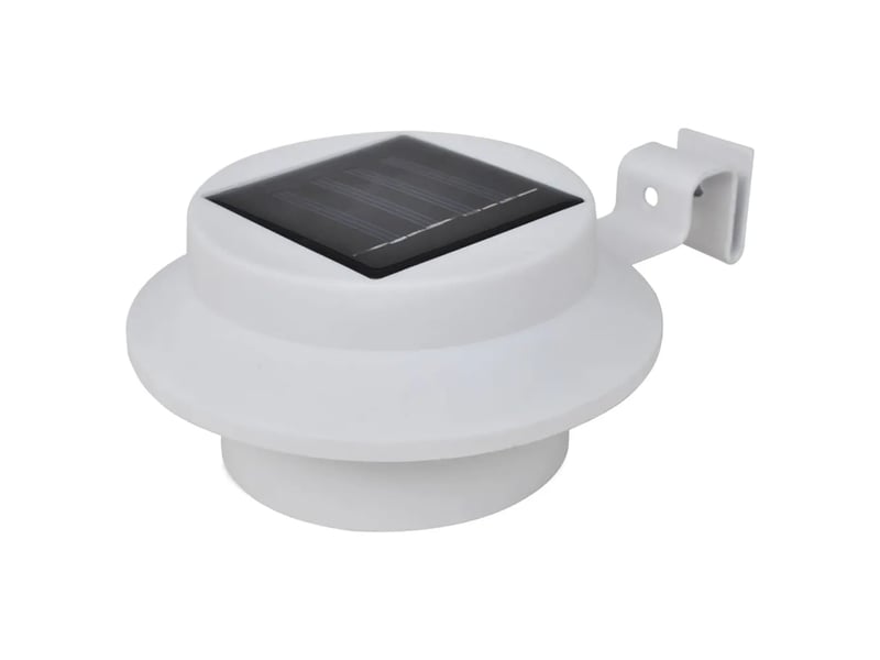  Lot de 12 lampes solaires led extérieures clôture 12 x 6,35 cm éclairage économique moderne en plastique blanc 02_0046372  - Conforama B