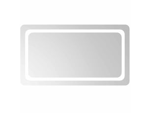 Miroir de salle de bain, miroir de toilette led transparent 90 x 50 cm verre trempé cf62629