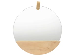 Miroir rond(e) à fixer coloris marron <strong></strong>  <strong></strong> - 35 cm x 35 cm