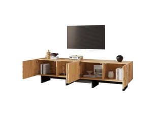 Meuble tv coloris naturel 180 cm <strong>KORFEE</strong> <strong></strong>