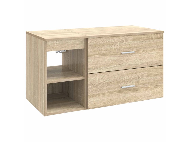 Ensemble de mobilier de salle de bain 2 pcs chêne sonoma shl1683 - Conforama A
