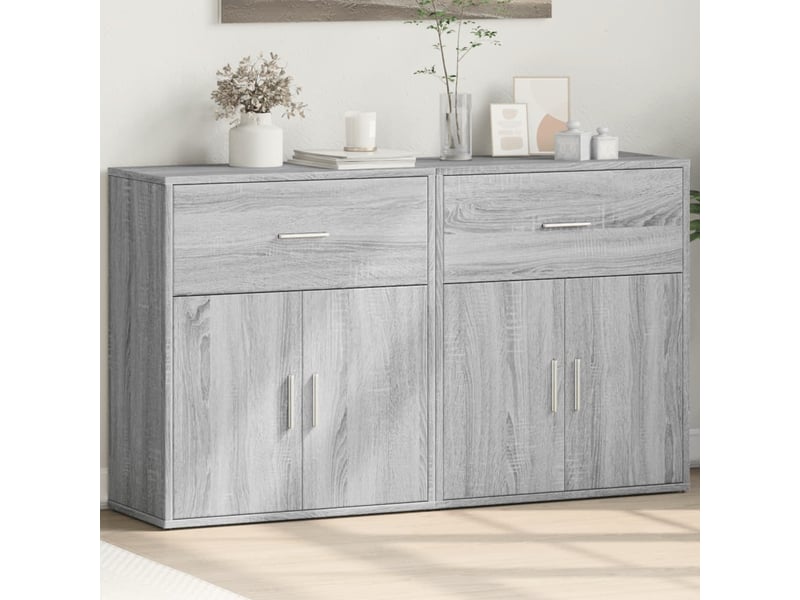  Buffets 2 pcs - bahut - meuble de rangement sonoma gris 60x31x70 cm bois d'ingénierie  - Conforama C
