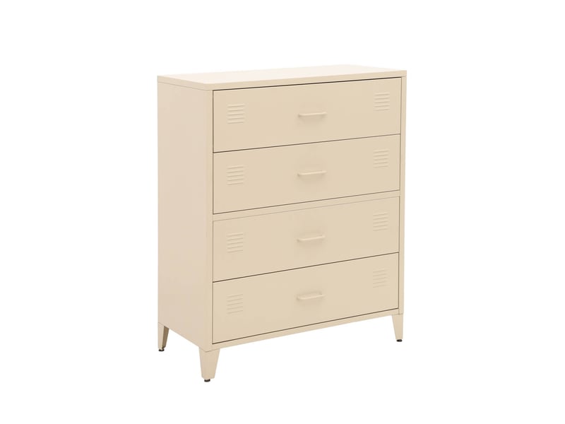  Commode industrielle acier 4 tiroirs beige - soho  - Conforama A