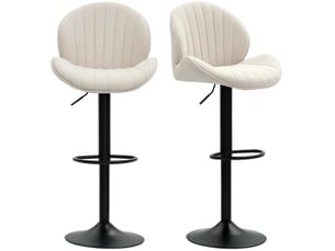 tabouret de bar assise réglable en hauteur    - beige hauteur d'assise 83 cm vendu Par paire