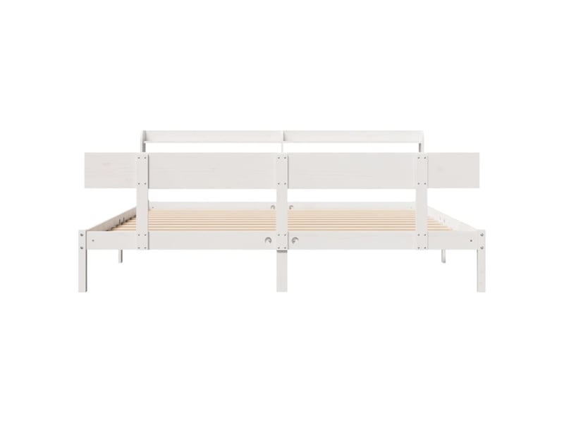  Lit double- lit adulte -  cadre de lit sans matelas blanc 180x200 cm bois massif de pin  - Conforama C