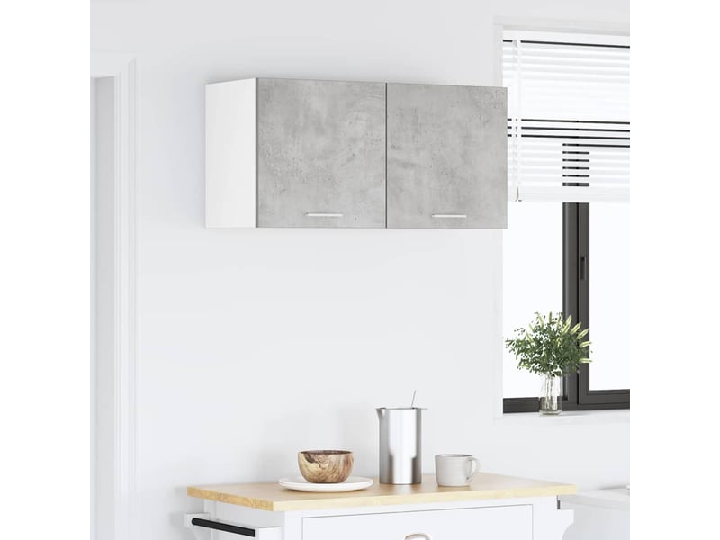  Meuble de rangement, armoire suspendue gris béton 80x31x40cm bois d'ingénierie  - Conforama D