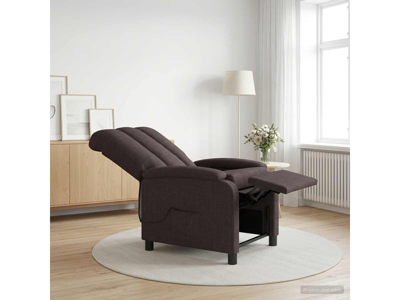 Vidaxl fauteuil de massage inclinable marron foncé tissu  - Conforama B