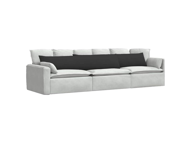  Lot de 2 coussins de canapé, coussins décoratifs tissu noir 200 x 40 cm cf58911  - Conforama C