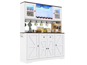 Vitrine 140 x 40 x 173 cm rangement éclairage led meuble de rangement prises électriques portes en verre acrylique rangements à bouteilles supports à verres à vin armoire haute