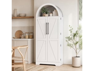 Vitrine coloris blanc 3 étagère(s) MEUBLIV - 70 cmx165 cm