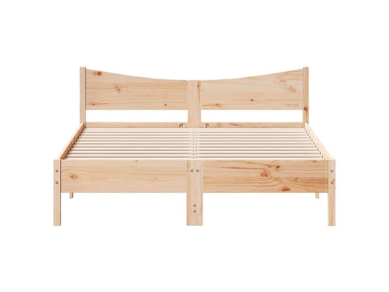  Lit double- lit adulte -  cadre de lit sans matelas 150x200 cm bois de pin massif  - Conforama C