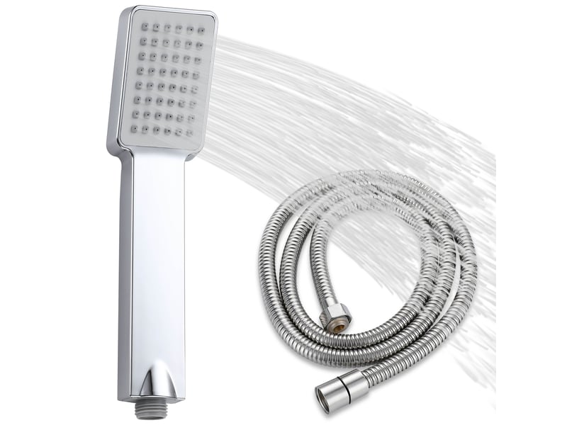  Pommeau de douche aica avec tuyau de douche 1.5m, abs &amp; acier inoxydable 304  - Conforama A