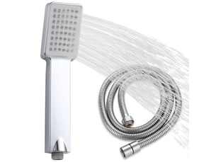 Pommeau de douche aica avec tuyau de douche 1.5m, abs & acier inoxydable 304