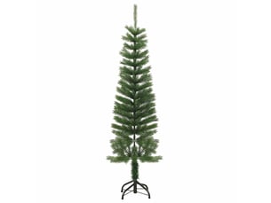 Sapin de noël artificiel, arbre de noël mince avec support 150 cm pe