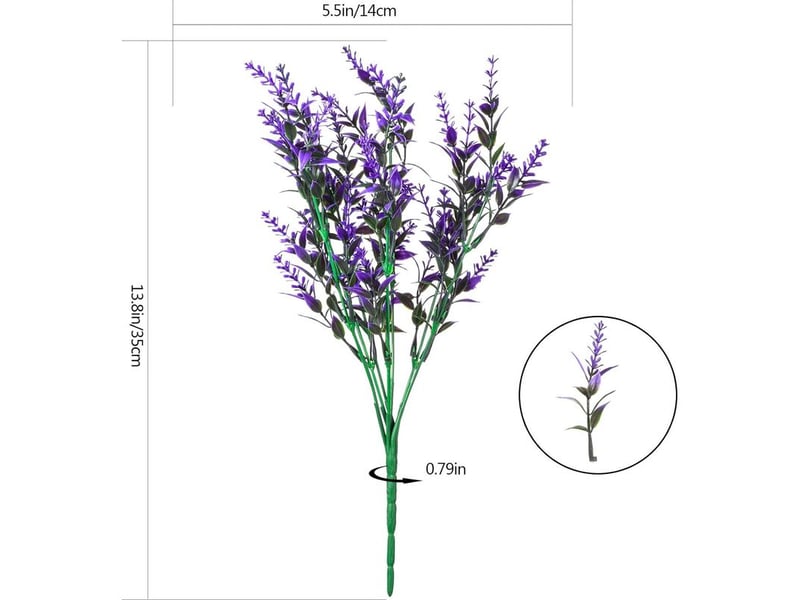 Fleurs de lavande artificielles, bouquet fleur artificielle decor, fausse plantes artificielles pour interieur extérieur mariage jardin décoratio - 9 pcsviolet - Conforama B