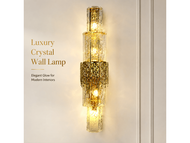 Applique murale en cristal doré c – éclairage 3 couleurs ASLED-669 - Conforama B