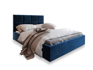 Lit coffre 140x200 cm <strong>MASSENO</strong>  <strong></strong> coloris bleu