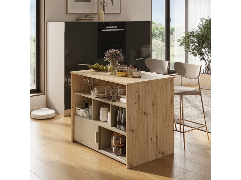  Vicco table de bar, chêne artisancachemire, 105x70cm  - Conforama E