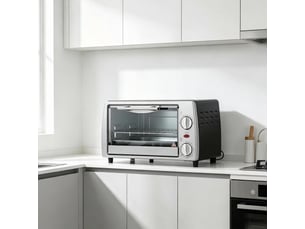 Mini-four compact - argent - métal, acier inoxydable, verre trempé - dimensions : - capacité : 10 litres