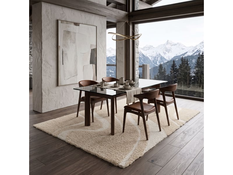  Tapis shaggy doux à relief graphique beige 160x230  - Conforama R