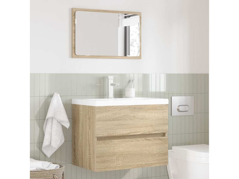 Ensemble de mobilier de salle de bain chêne sonoma shl5547 - Conforama D