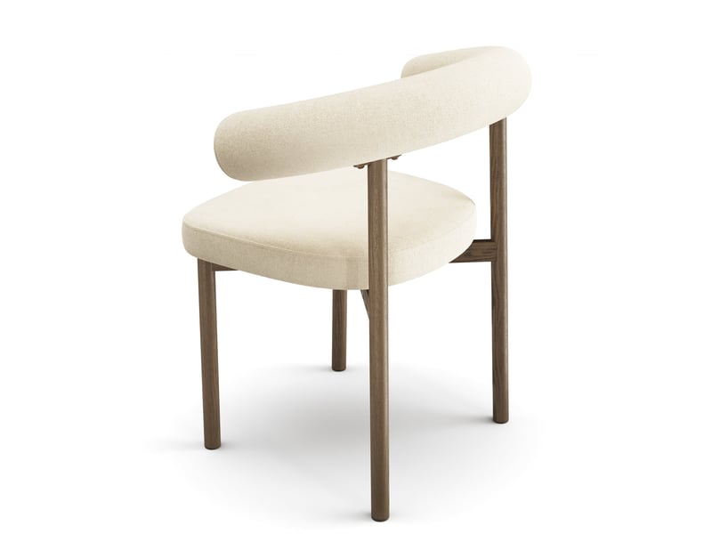  Lot de 2 chaises en tissu tramé toucher doux crème harper SC65TTDCRCF - Conforama C