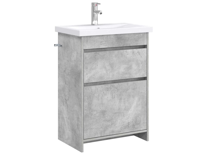 Ensemble de mobilier de salle de bain gris béton shl6697 - Conforama A