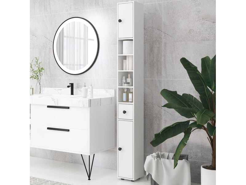  Colonne de salle de bains étroite avec tiroir 20 x 20 x 180 cm homvra  - Conforama B