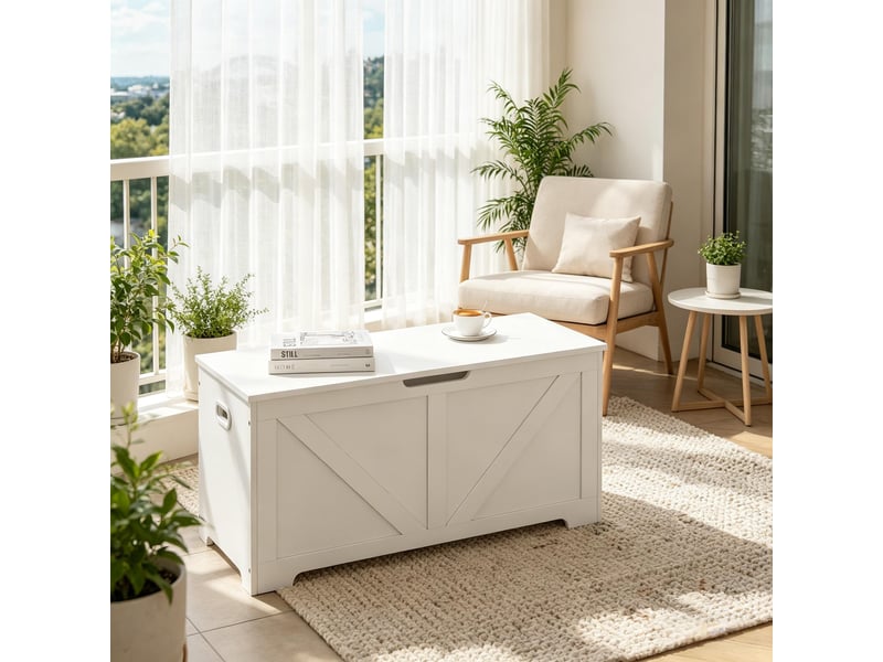  Banc coffre avec rangement caché, meuble d’entrée, repose-pieds, table d’appoint multifonctionnelle  - Conforama B